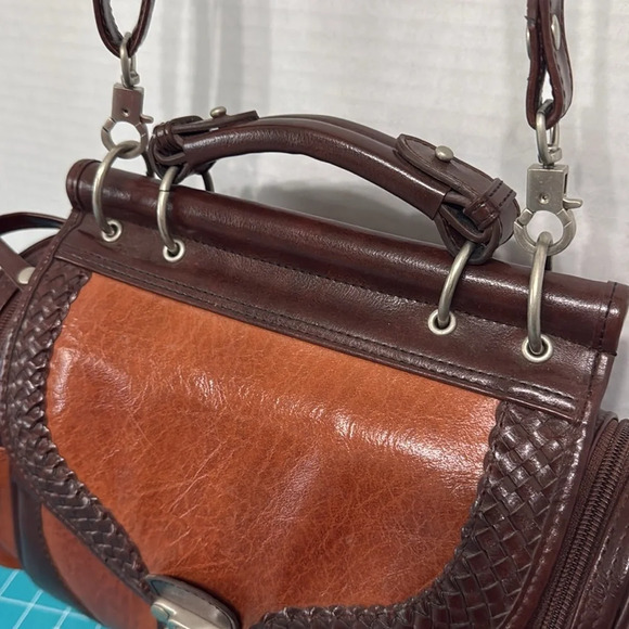 Vintage Brown Leather Camera/Doctor Bag Crossbody #Steampunk - Picture 3 of 15
